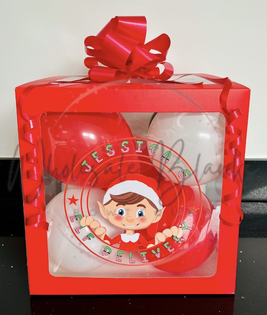 PRE ORDER Personalised UV- DTF Elf arrival box kit - Wholesale Blanks Bowtique