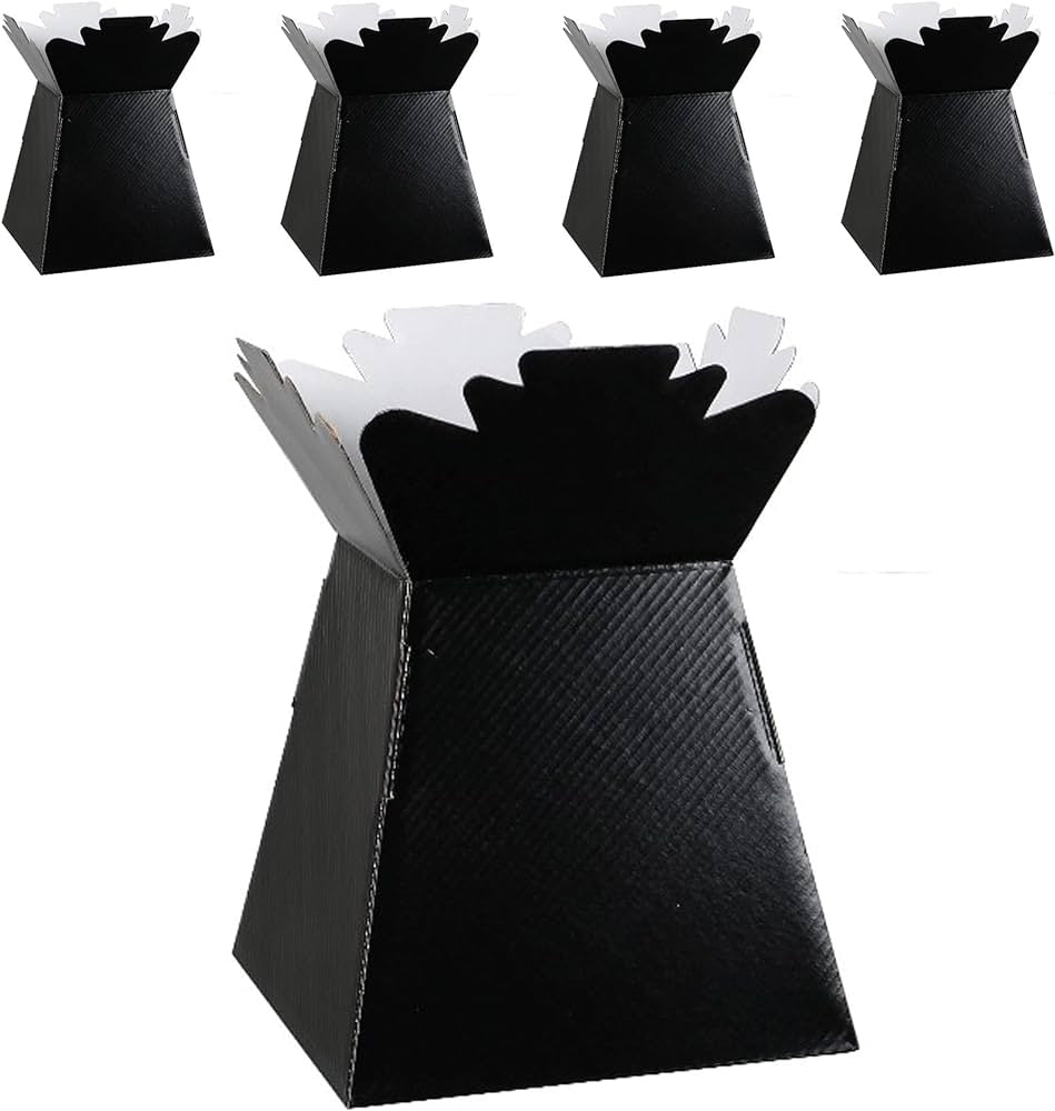 Black flower bouquet boxes - Wholesale Blanks Bowtique