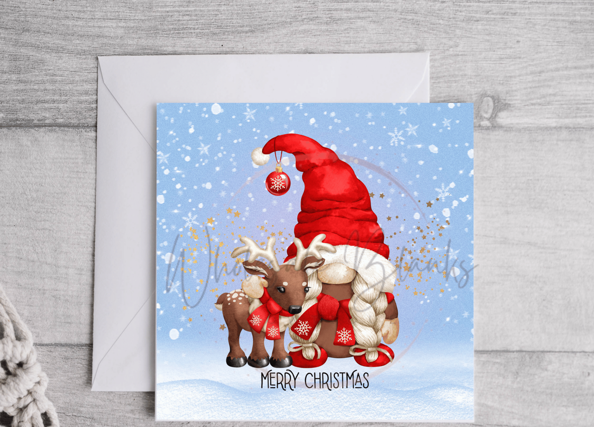 Gonk & Reindeer Christmas Card - Wholesale Blanks Bowtique
