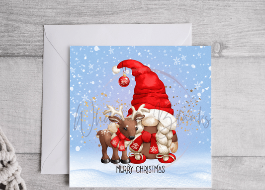 Gonk & Reindeer Christmas Card - Wholesale Blanks Bowtique