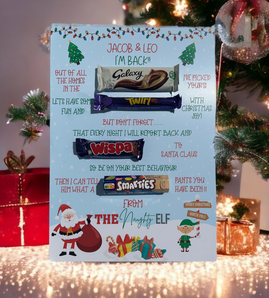 Christmas Elf light design Chocolate board - Wholesale Blanks Bowtique