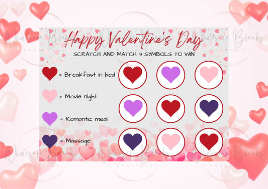 Valentine Scratch Cards no envelope - Wholesale Blanks Bowtique