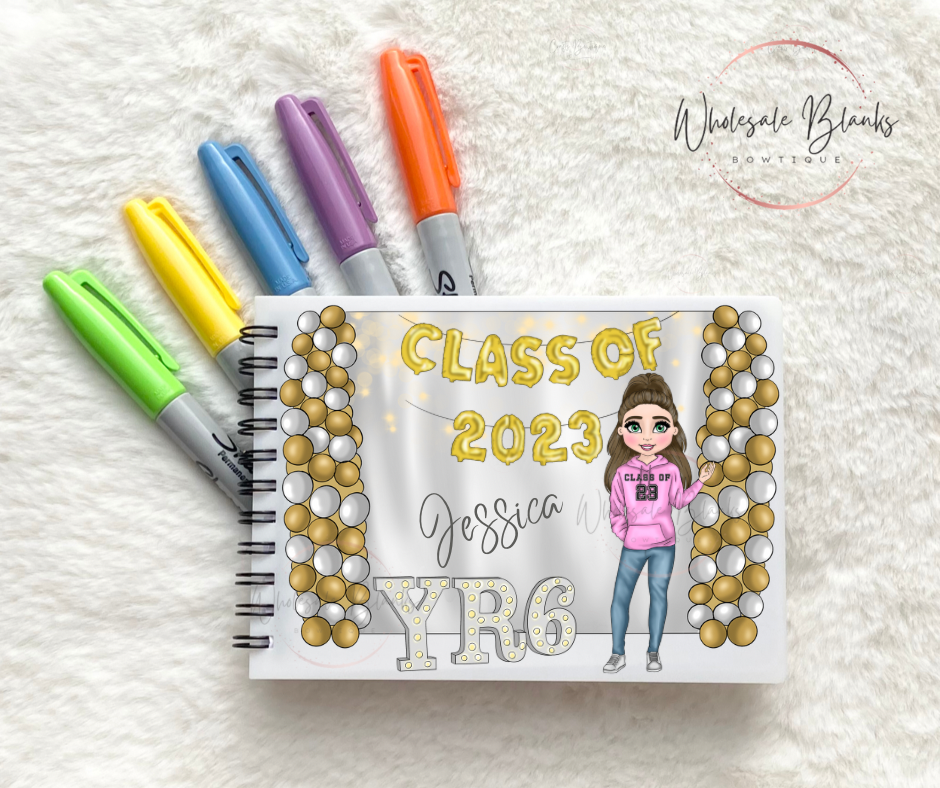 Girls Leaver’s Sublimated Notebook - Wholesale Blanks Bowtique