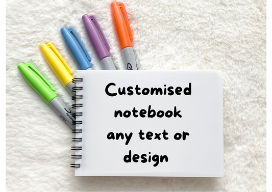 Customised A6 notebook - Wholesale Blanks Bowtique