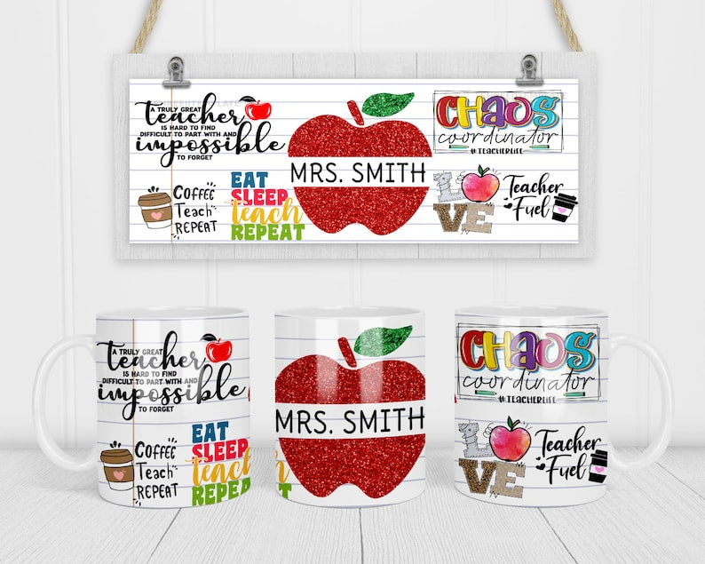 Personalised Name Teacher cup Design 1 - Wholesale Blanks Bowtique