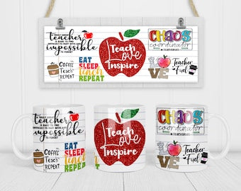 Generic Teach, Love, Inspire Teachers mug Design 2 - Wholesale Blanks Bowtique