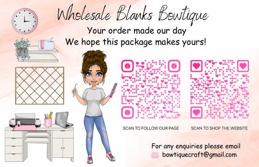 Crafter doll business cards - Wholesale Blanks Bowtique