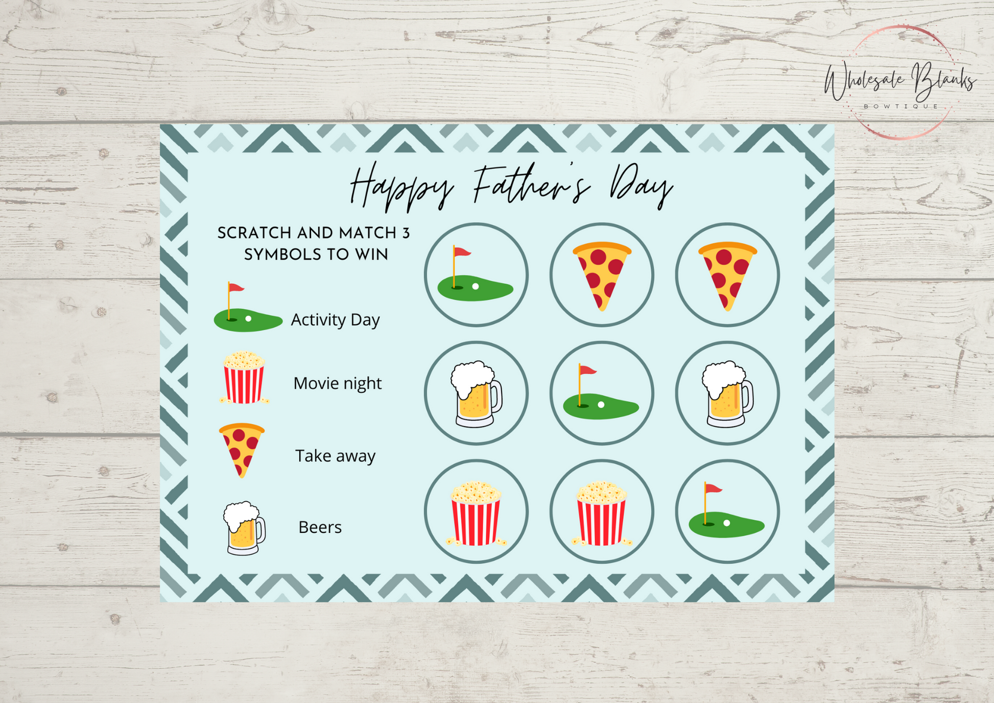 Father’s Day scratch card - Wholesale Blanks Bowtique