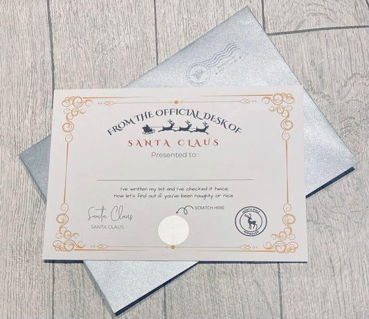 Santa scratch card with envelope - Wholesale Blanks Bowtique