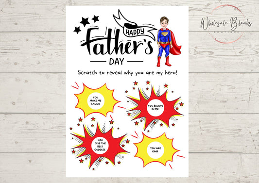 Father’s Day Hero scratch card - Wholesale Blanks Bowtique