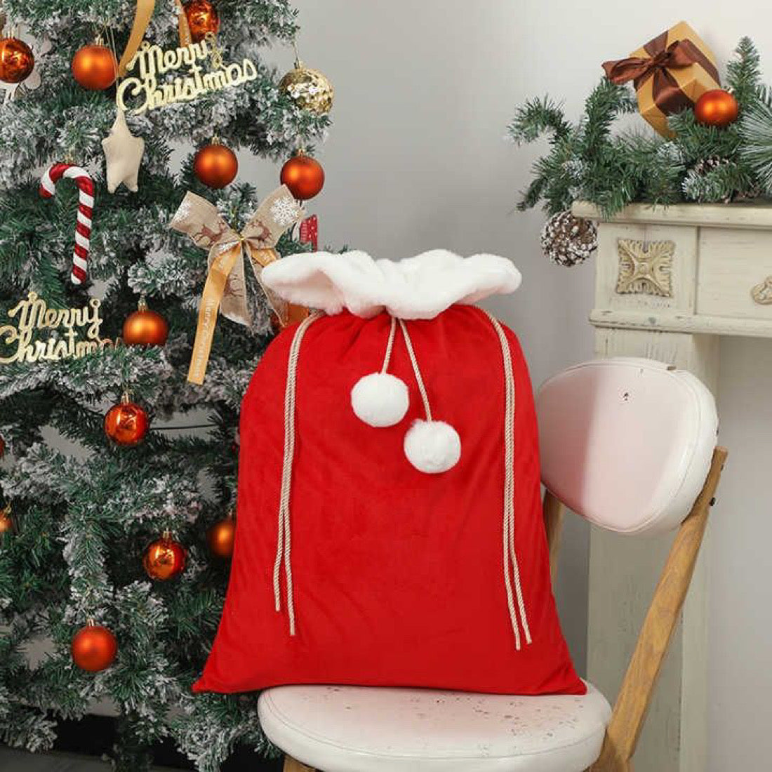 Velvet Pom Pom sacks - Wholesale Blanks Bowtique