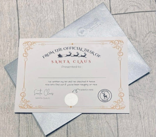 Scratch card certificate - no envelope - Wholesale Blanks Bowtique