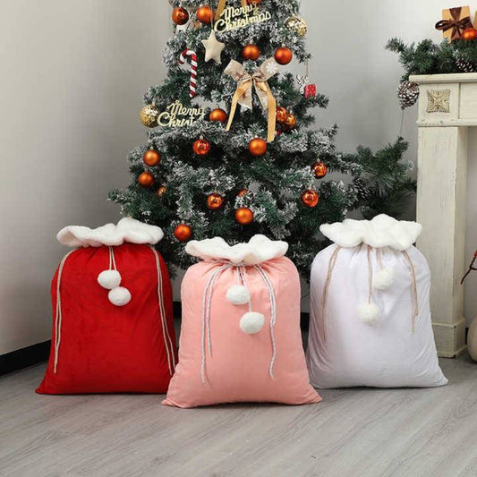 Velvet Pom Pom sacks - Wholesale Blanks Bowtique